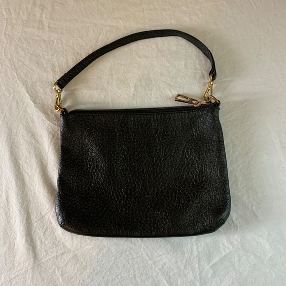 Lodis Black Pebbled Leather Bag – Gold Hardware – Small Shoulder / Clutch Purse - Picture 2 of 11